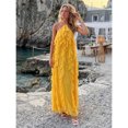 thumbnail image 2 of Yellow Halter Maxi Dress With Ruffle Layers Sleeveless Backless Summer Fashion Dress, 2 of 8