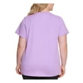 thumbnail image 2 of DKNY SPORT Womens Purple Short Sleeve V Neck T-Shirt Plus 2X, 2 of 4