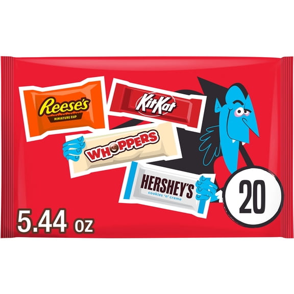 Hershey Assorted, Halloween Candy Variety Bag, 5.44 oz (20 Pieces)