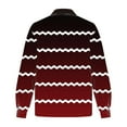 thumbnail image 3 of BiZtdJrK Men's Cowboy Sweatshirt Striped Print Zipper Long Sleeve Jackets Fleece Lined Winter Warm Coat Casual Fashion Streetwear with Pockets Sales For Today On Walmart Wine L, 3 of 5