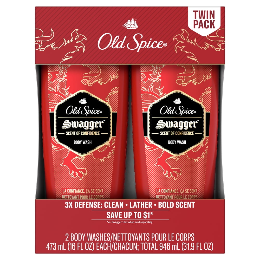 Old Spice Swagger Body Wash, 16 Fl Oz each, Pack of 2