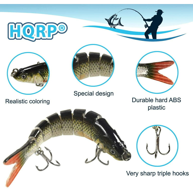 HQRP 3.9 Fishing Lure 0.4oz Freshwater Saltwater Lakes Fish Bait Jointed  Multi-Section Slow Sinking Glide 
