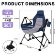 thumbnail image 4 of SUNSPIRE Oversized Hammock Camping Chair without Footrest Adjustable Recline Folding Portable Outdoor Swinging Travelling Patio Seat for Adult Blue, 4 of 7