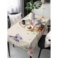 thumbnail image 6 of Easter Eggs Table Cloth, Waterproof Tablecloth for Rectangle Tables, Watercolor Eggs Flowers Butterfly Spring Beige Reusable Washable Fabric Table Cover for Restaurant Kitchen Dining Tables 54"x108", 6 of 9