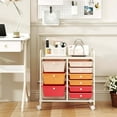 thumbnail image 2 of Costway 9 Drawer Rolling Organizer Cart Utility Storage Tools Scrapbook Paper Multi-Use Macaron, 2 of 10