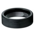 thumbnail image 2 of 7mm Black Tungsten Carbide Ring Black Brushed Finish Classic Wedding Band (6), 2 of 3