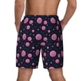 thumbnail image 2 of Lsque Mens Swim Trunks Pink Planets And Stars Pattern - Bathing Suit Compression Liner - Beach Swim Shorts Swimwear - (S-3XL) - Stretch Quick Dry -XX-Large, 2 of 9