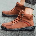 thumbnail image 2 of Men's Ankle Boots High Top Leather Shoes Stylish Breathable Casual Short Boots for Everyday Wear, 2 of 8
