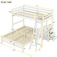 thumbnail image 6 of Imerelez Twin over Full Bunk Bed with Built-in Desk and Three Drawers, White, 6 of 9