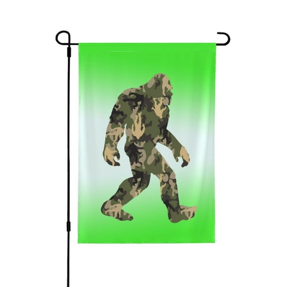 Camouflage Bigfoot Garden Flag 12.5 X 18 Inch Double Sided, Decorative Flag Balcony Courtyard Indoor Welcome Garden Flag