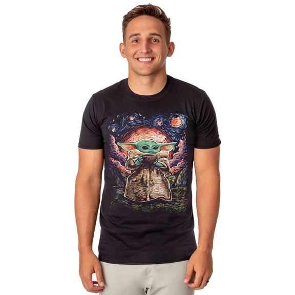 Star Wars The Mandalorian Shirt Men's Grogu Painting Short Sleeve Tee