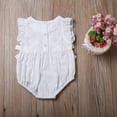 thumbnail image 3 of Gureui Newborn Baby Girls Clothes Cotton Romper Bowknot Sleeveless Lace Flower Hollow Out Jumpsuit Summer Bodysuit, 3 of 7