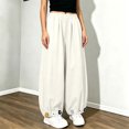 thumbnail image 3 of Lmnyox Wide Leg Pants for Girls Fashion Cute Baggy High Waist Trousers Lightweight Solid Color Workout Pants, 3 of 7
