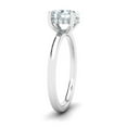 thumbnail image 3 of Dash Jewel 1.5 Ct Oval Cut Lab Diamond Ring - 14K White Gold Plated - Hidden Halo Prong Setting - Exquisite Solitaire Ring for Her - Timeless Sparkling Diamond Ring for Gift Giving & Luxury Jewelry, 3 of 6