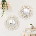 thumbnail image 1 of Espejo de pared de macramé para apartamento de estilo elegante, tejido a mano en macramé con una pieza atemporal para un atractivo universal, 1 of 7