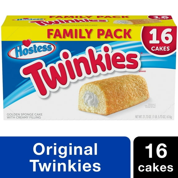 HOSTESS TWINKIES, Golden Sponge Cake, Creamy Filling, Family Pack - 16 ct / 21.73 oz