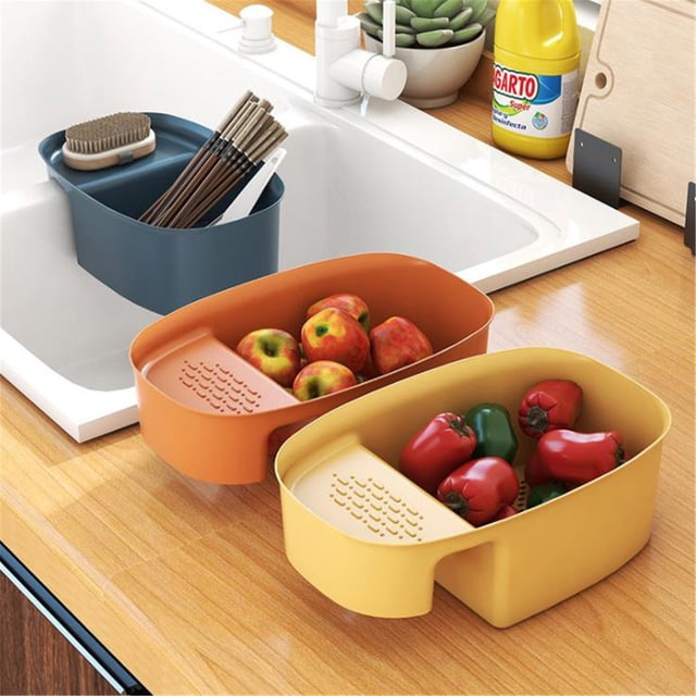 Cesta Colgante para Fregadero, Diseño de Drenaje Que Ahorra Espacio, Práctico Orificio Inferior para Drenar El Agua, Multitasos para Frutas, Verduras y Utensilios de Cocina, Fácil de Limpiar, Tamaño