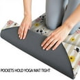 thumbnail image 3 of Beige Cow Flower Pattern Hot Yoga Mat Towel Non Slip for Hot Yoga - Quick-Drying Yoga Mat Cover with 4 Corner Pockets with Travel Bag - Hot Yoga Towel Non Slip 74"x26", 3 of 6