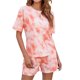 thumbnail image 1 of Sonducket Conjunto de 2 piezas de camiseta, quinto pantalón, traje informal para dormir, algodón cómodo, traje de moda de piezas, elegante, Yoga, Prendas para la parte del cuerpo Rosa M Sonducket AP011066-02, 1 of 6