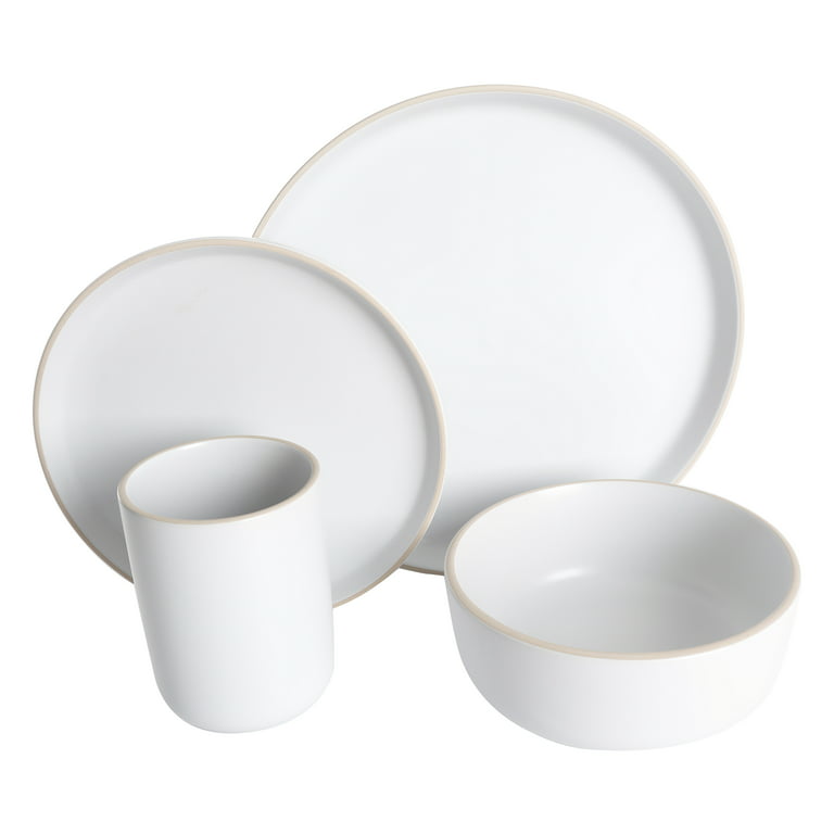 Great White Traditional Porcelain 16-Piece Dinnerware Set