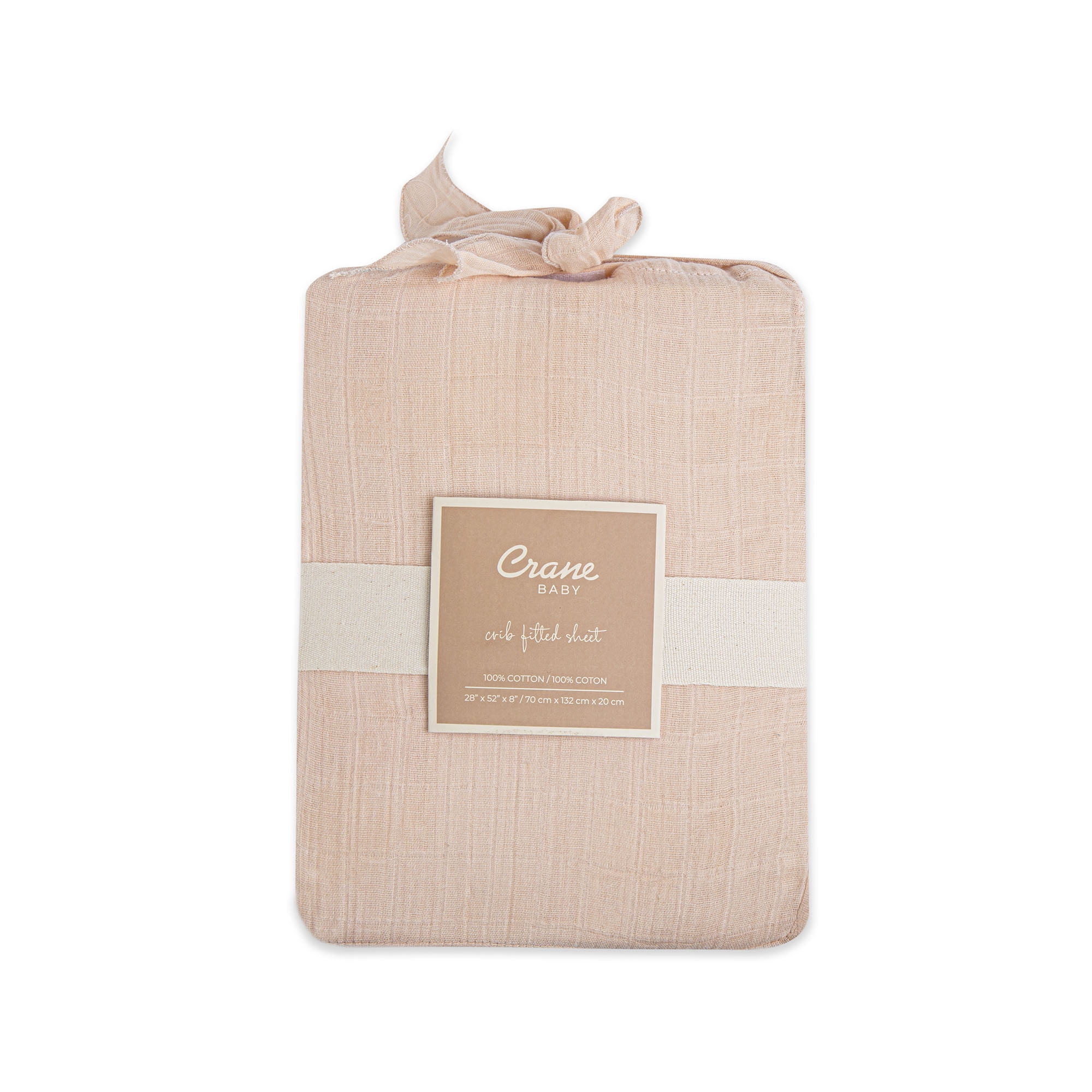 Crane Baby Pink Crib/Toddler Fitted Bed Sheets, Pink Desert Rose, 100% Cotton Muslin