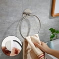 thumbnail image 4 of 1 piece oval stainless steel towel ring without punching, bathroom towel rack hanging ring - silver, 4 of 5
