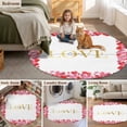 thumbnail image 5 of Valentine's Day Round Area Rug 5Ft Washable Circle Rugs for Living Room Bedroom, Pink Love Heart Modern Romantic Non-Slip Carpet Floor Mats Indoor Outdoor Carpet Runner Aesthetic Home Decor, 5 of 8