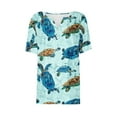 thumbnail image 5 of Uaswgudfs ​Women Blouses Summer Tops: V-Neck Casual Short Sleeve with Turtle Motif & Trendy Decorative Button Placket, 5 of 5