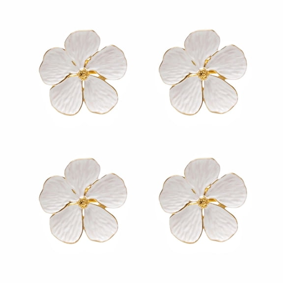AOQIANLAN Delicate Florally Designed Napkin Ring Holders For Fine Dining Set Of 4