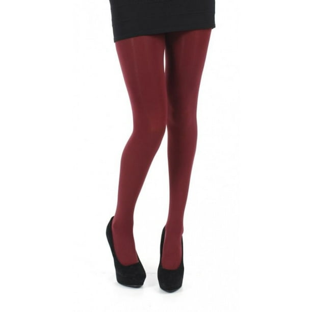 Malka Chic - Burgundy Opaque Tights Plus Size for Women - from XL to ...
