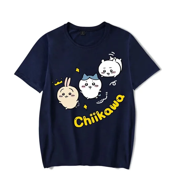 Anime Chiikawa T-Shirt Merch Summer Women Men O-neck Short Sleeve Printed Fashion Tops Tee