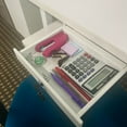thumbnail image 4 of Under Desk Drawer - Locking Metal Storage Drawer with Key, Hidden Under-Surface Mount for Office Supplies & Valuables (White), 4 of 4