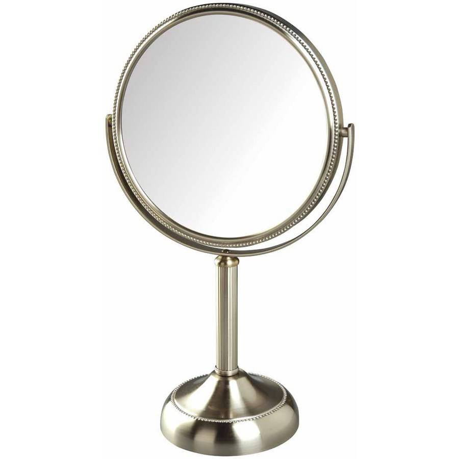 Jerdon JP918NB 10X Magnified Swivel Tabletop Vanity Mirror, Nickel