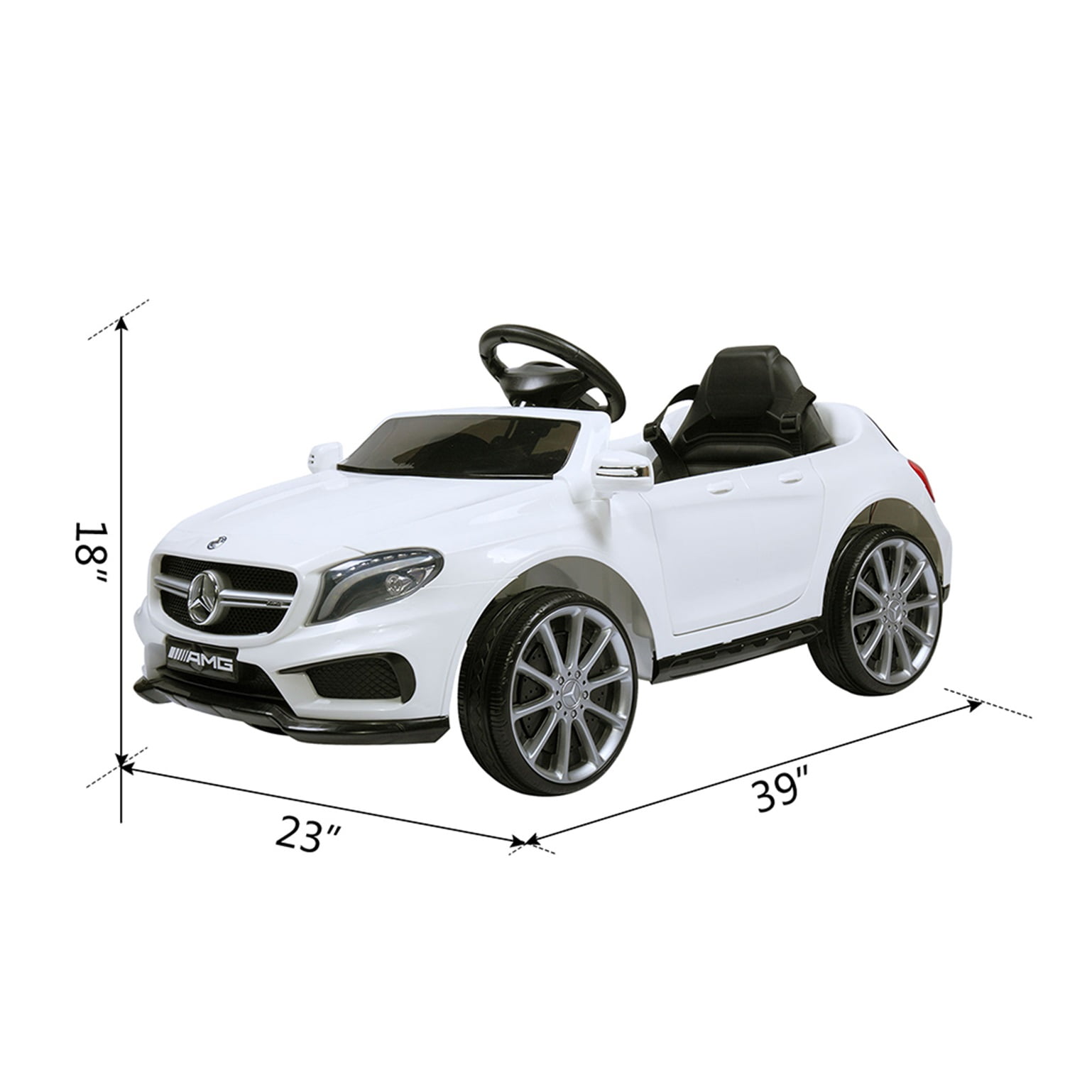 CIPACHO Licensed Mercedes Benz AMG, Electric Vehicle for Children 3-6, 6V Ride on Car with Parental Remote Control, MP3 Player Headlights, White