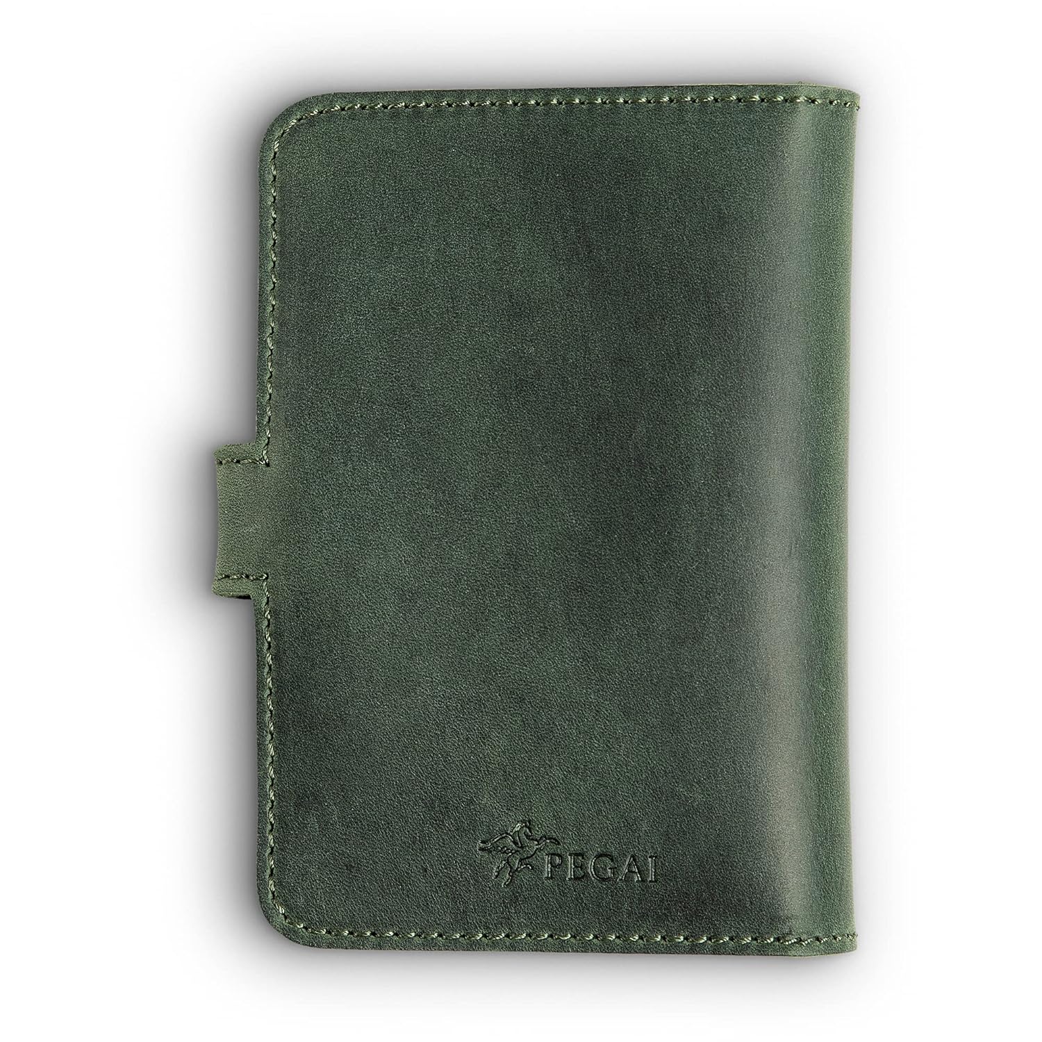 PEGAI Leather Journal Notebook Cover - Refillable Travel Notebook | Leather Bound Notebook Journal for Writing | DuPage Green, Pocket | Unlined