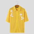 thumbnail image 3 of INCERUN Tops 2024 Camisas de malla hueca de estilo americano para hombre, blusas casuales de manga corta con personalidad, tallas S a 5XL, 3 of 5