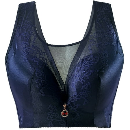 Tshirt Bras for Women Seamless Bra Feature V-Neck Balconette Bra Style W-1651 Blue-b M