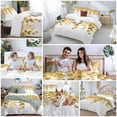 thumbnail image 5 of 3 Piece Yellow Botanical Duvet Cover Set California King,Microfiber Comforter/Quilt Cover with Corner Ties and 2 Pillowcases,Watercolor Spring Eucalyptus Leaves All Season Bedding with Zipper Closure, 5 of 8