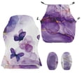 thumbnail image 4 of Whosucclay Purple Butterfly Marble Print Gaming Chair Cover with Armrest Covers 4 Pieces Stretch Racing Computer Chair Slipcover Set Washable Rotating Desk Chairs Protector Cover, 4 of 8