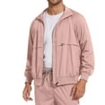 thumbnail image 6 of CCRFTGI Scrub Jackets&nbsp;for Men Medical Long Sleeve Stand Collar Scrubs Hospital Scrub Jacket Soft 2025 Fall Track Jacket with Pocket Pink S, 6 of 6