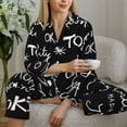 thumbnail image 6 of Pofeuu Travel The World Print Womens Pajamas Set Long Sleeve Sleepwear Button Down Nightwear Soft Pj Lounge Sets Button Down Pajamas Women-, 6 of 7