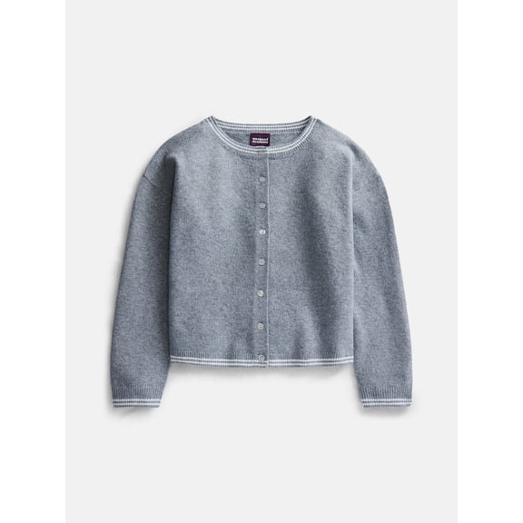 Weekend Academy Girls Button Front Cardigan with Long Sleeves, Sizes 4-18