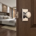 thumbnail image 2 of Bravura Hardware 936 Nashville Knob Privacy Lockset with Modern Rectangle Trim for Bedroom/Bathroom, Chrome, 2 of 4