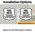 thumbnail image 3 of POOL RULES You Are Not Allowed To Do Anything That Begins With The Words... hey y'all watch this (2 Pack) 12 inch X 12 inch Shield Shaped Heavy Duty 3.2 mil Vinyl Decals Weather, 3 of 5