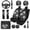 Halloween Skull, variant on HUISEFOR 14 Pieces Rose Skull Car Seat Covers Full Set for Women Men Including Steering Wheel Cover, Belt Cover, Center Console Cover, Breathable, Comfortable, Fit for Most Sedans SUVs