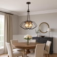 thumbnail image 7 of Lima 22 Inch Chandelier w 4 Light Bulbs, Black Metal Cage Design, 7 of 7