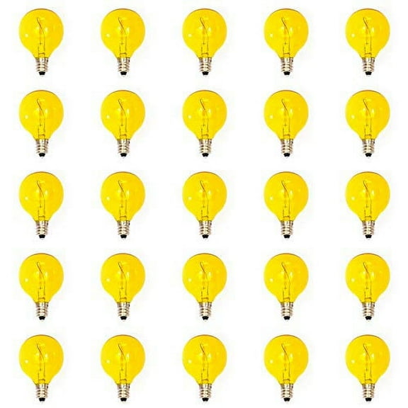 EZLS 25 Yellow G40 LED Filament Bulbs - Patio String Light Replacement Bulbs