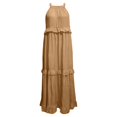 thumbnail image 4 of Womens Maxi Dress Sleeveless Tiered Beach Dress Casual Loose Swing Boho Smocked Ruffle Womens Long Dresses Casual Women Party Dresses Short Maxi Dress for Women Cute Shirt Dress Womens Short Sleeve, 4 of 4