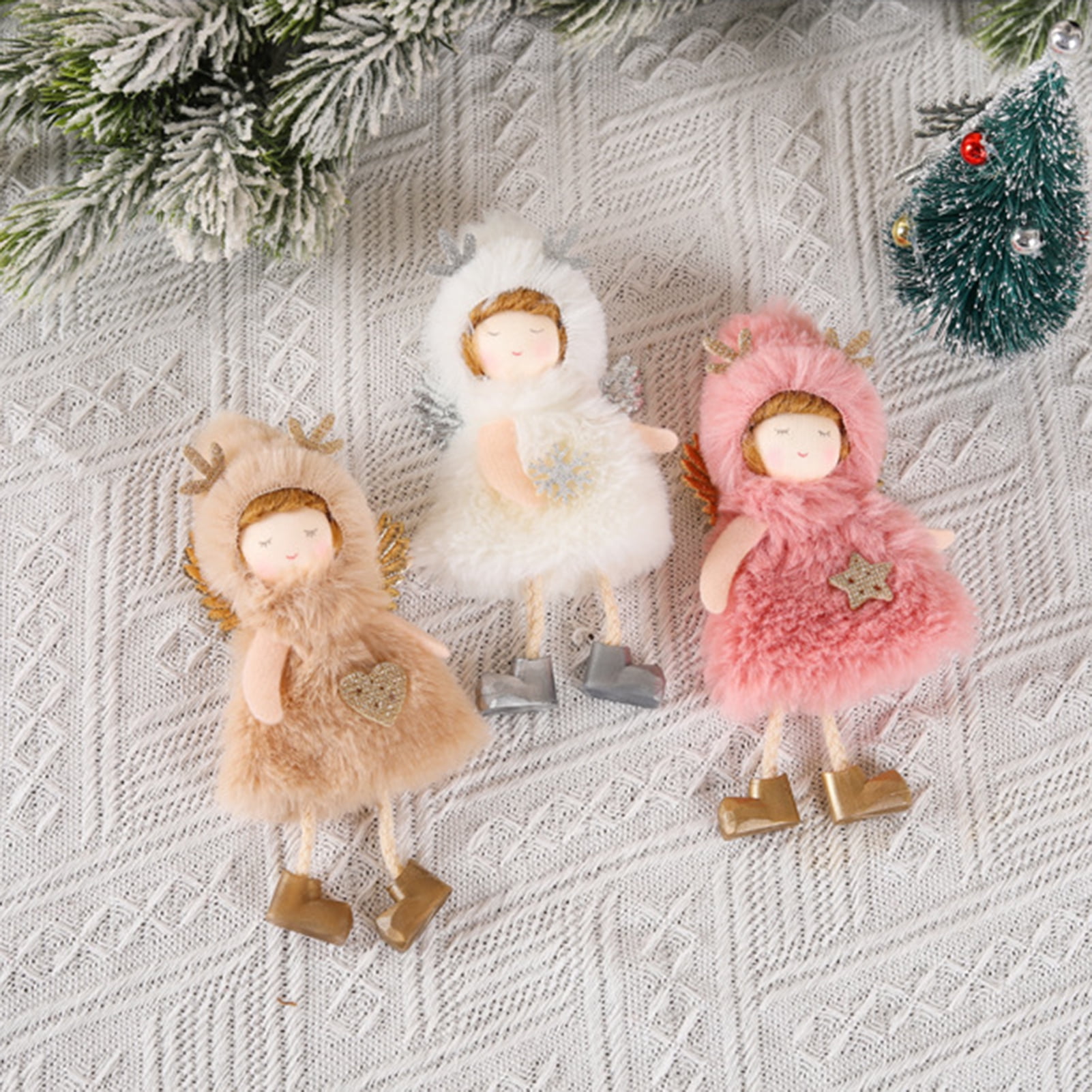 Vnanda 3Packs Christmas Angel Ornaments Cute Baby Doll Christmas Tree