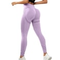 thumbnail image 4 of Leggings for Women BWASD High Waisted Tummy Control Lifting Seamless Soft Workout Outdoor Joggers Pants Light Violet S-XL Gym Athletic Yoga Lounge Daily, 4 of 8